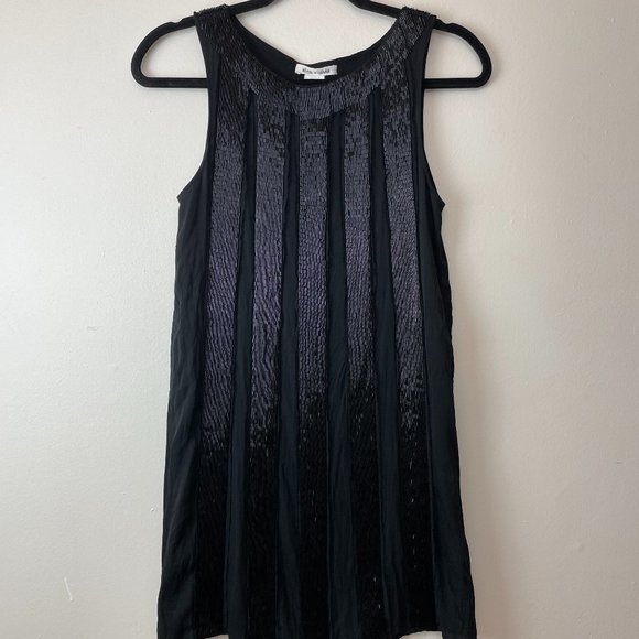 ALICE + OLIVIA , Y2K-era Black beaded cocktail mini dress , Halloween Costume ALICE + OLIVIA , Y2K-era Black beaded cocktail mini dress , Halloween Costume